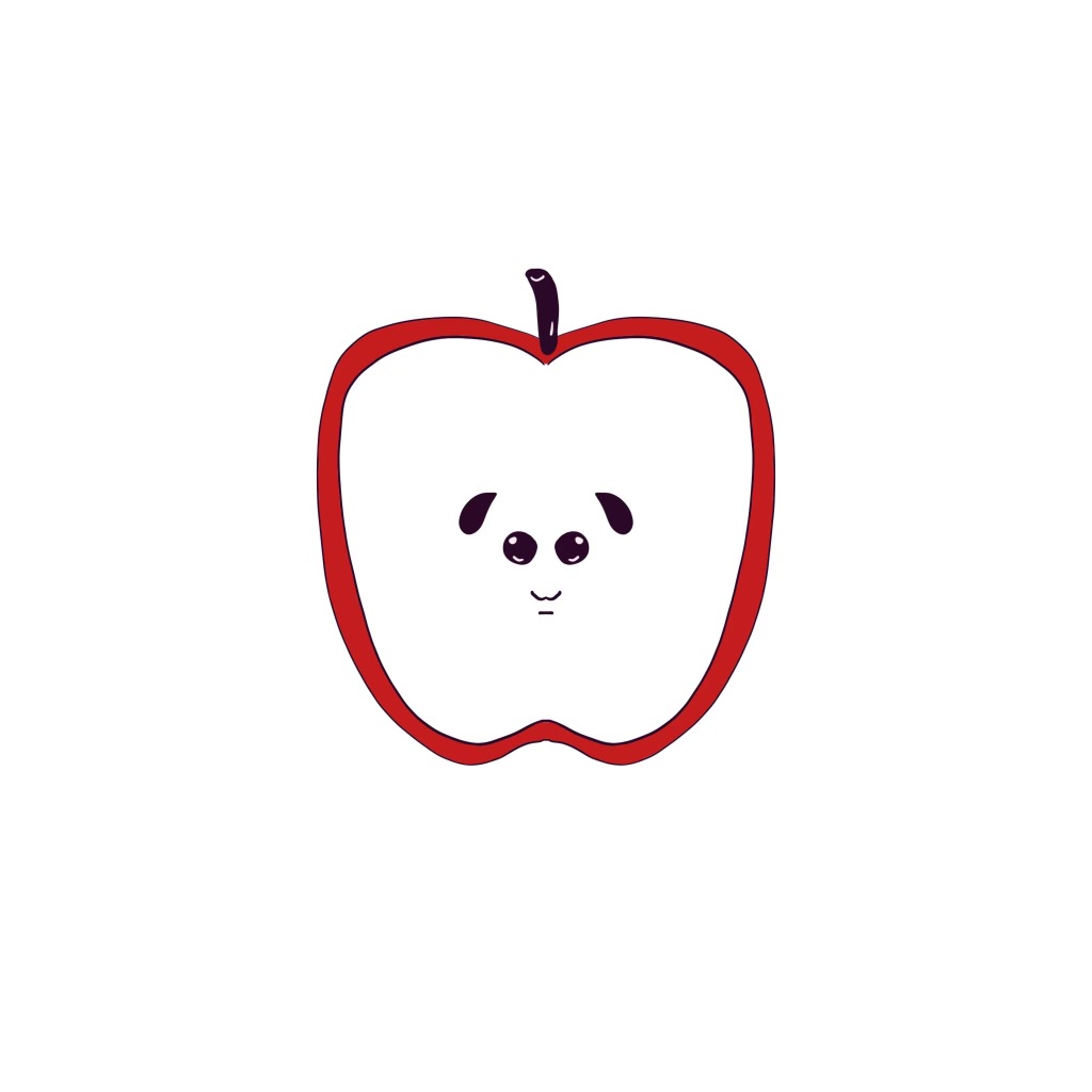 Hand drawn Bad Apple character
