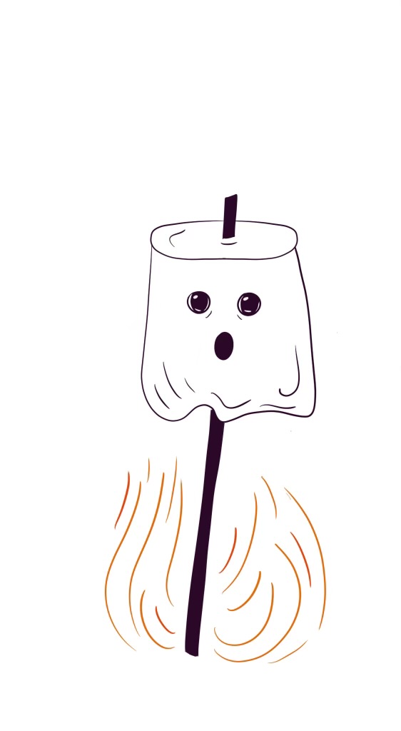 Hand drawn Marshmallow Embers character